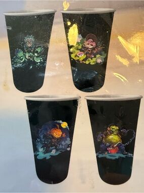 Set of 4 Halloween Overwatch Plastic Cups. New in package